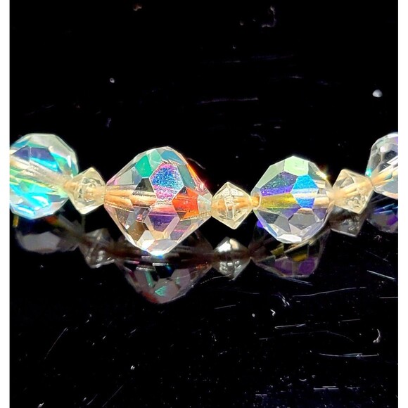 Sparkling MCM Aurora Borealis Faceted Glass Beads 15-16" Vintage Stunning VGC! - Picture 2 of 9